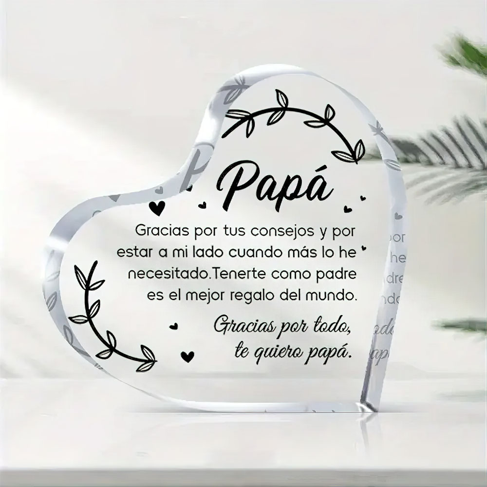 Office Furniture Wholesale - Spanish Dad Birthday Gifts Heart Acrylic