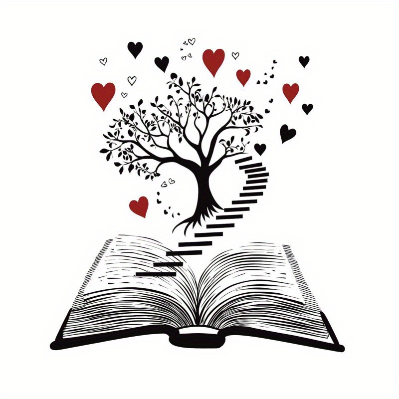 Office Furniture World - 1 Black Heart-Shaped Book World Wall