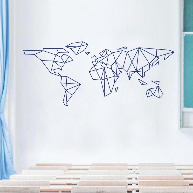 Geometric World Map Wall Stick - đánh giá và giá Office Furniture World