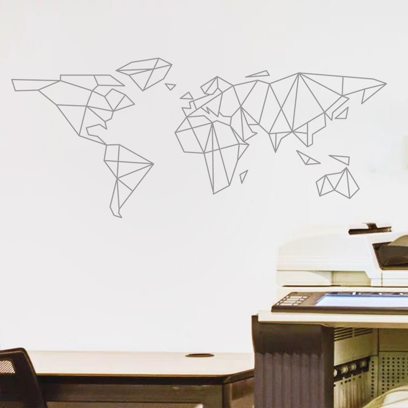 Geometric World Map Wall Stick - đánh giá và giá Office Furniture World