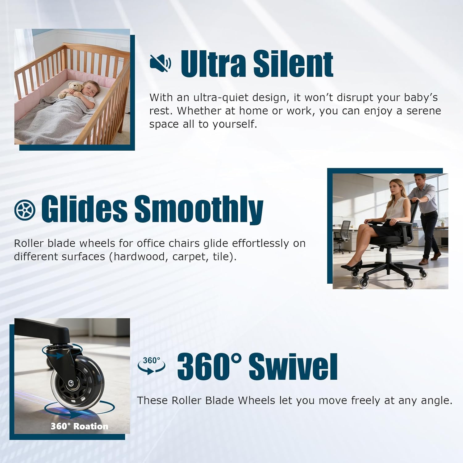 3 Inch Office Chair Wheels Set - đánh giá và giá Office Furniture Solutions