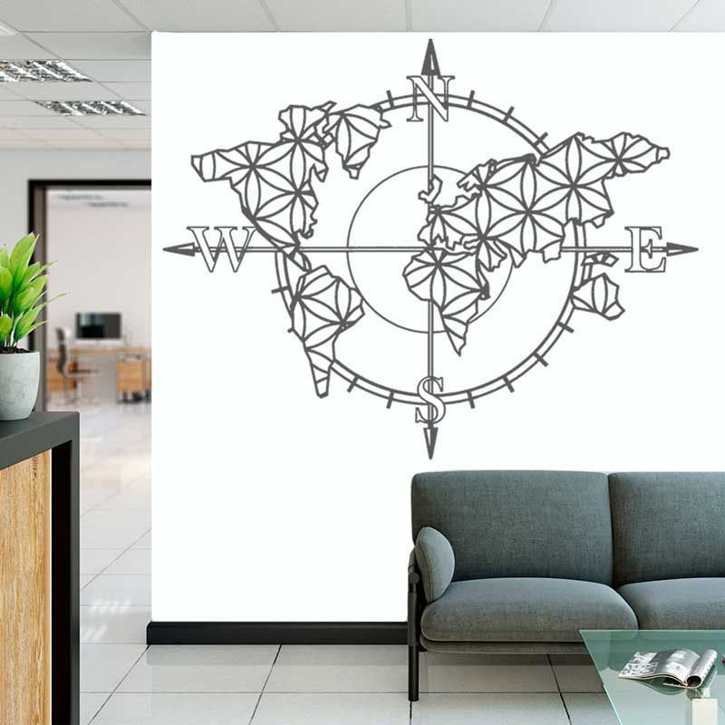 Flower of Life World Map Compa - đánh giá và giá Office Furniture World