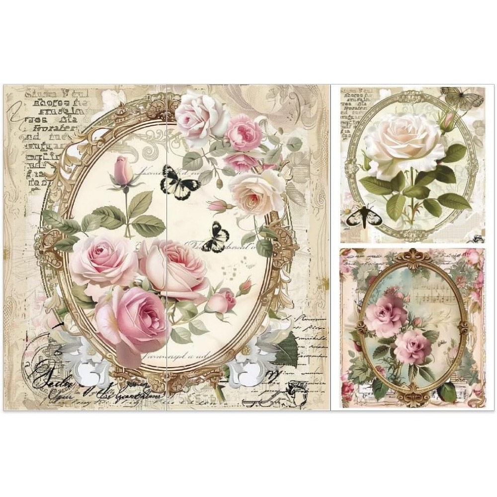 3pcs/Set Rose Rub on Transfers - đánh giá và giá Office Furniture Wholesale
