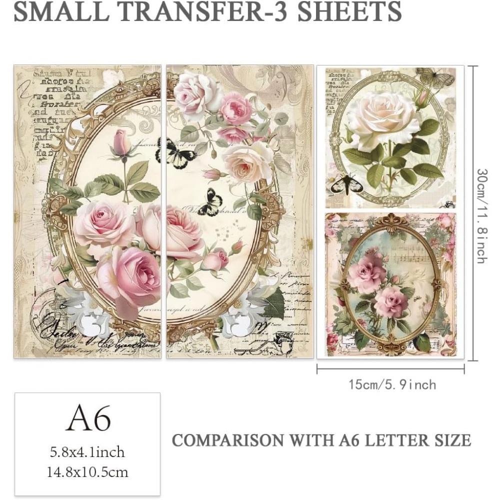 3pcs/Set Rose Rub on Transfers - đánh giá và giá Office Furniture Wholesale