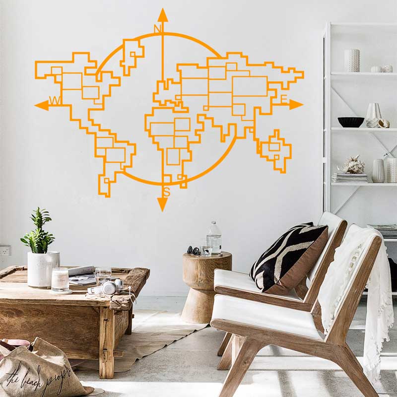 Geometric World Map Compass Vi - đánh giá và giá Office Furniture World