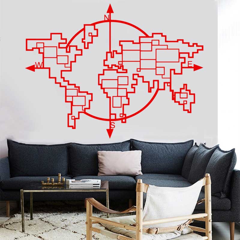 Geometric World Map Compass Vi - đánh giá và giá Office Furniture World