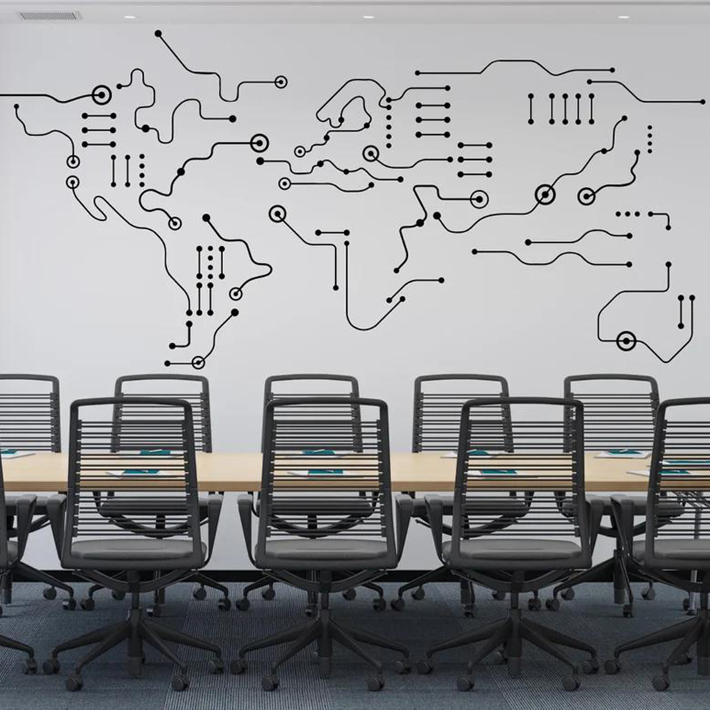 Circuit Board World Map Office - đánh giá và giá Office Furniture World