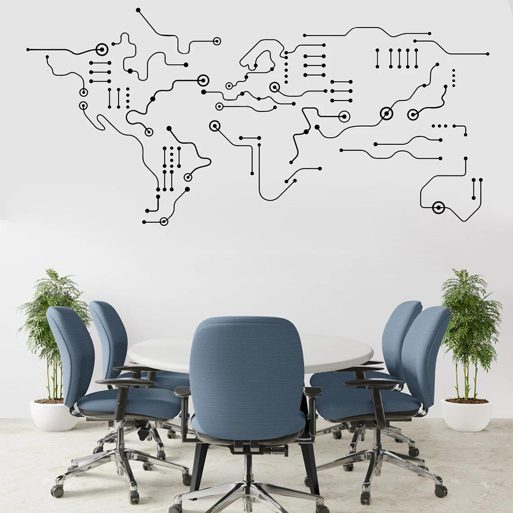 Circuit Board World Map Office - đánh giá và giá Office Furniture World