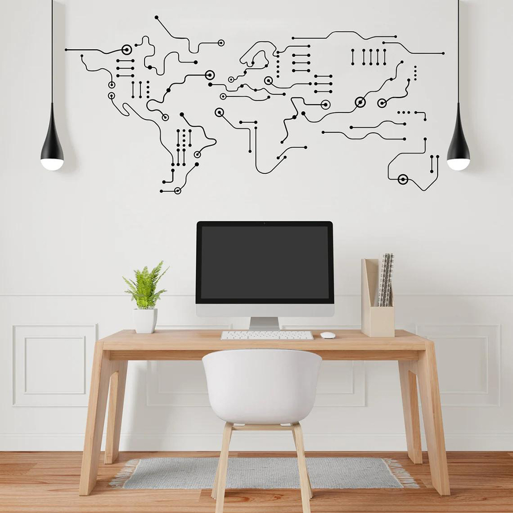 Circuit Board World Map Office - đánh giá và giá Office Furniture World