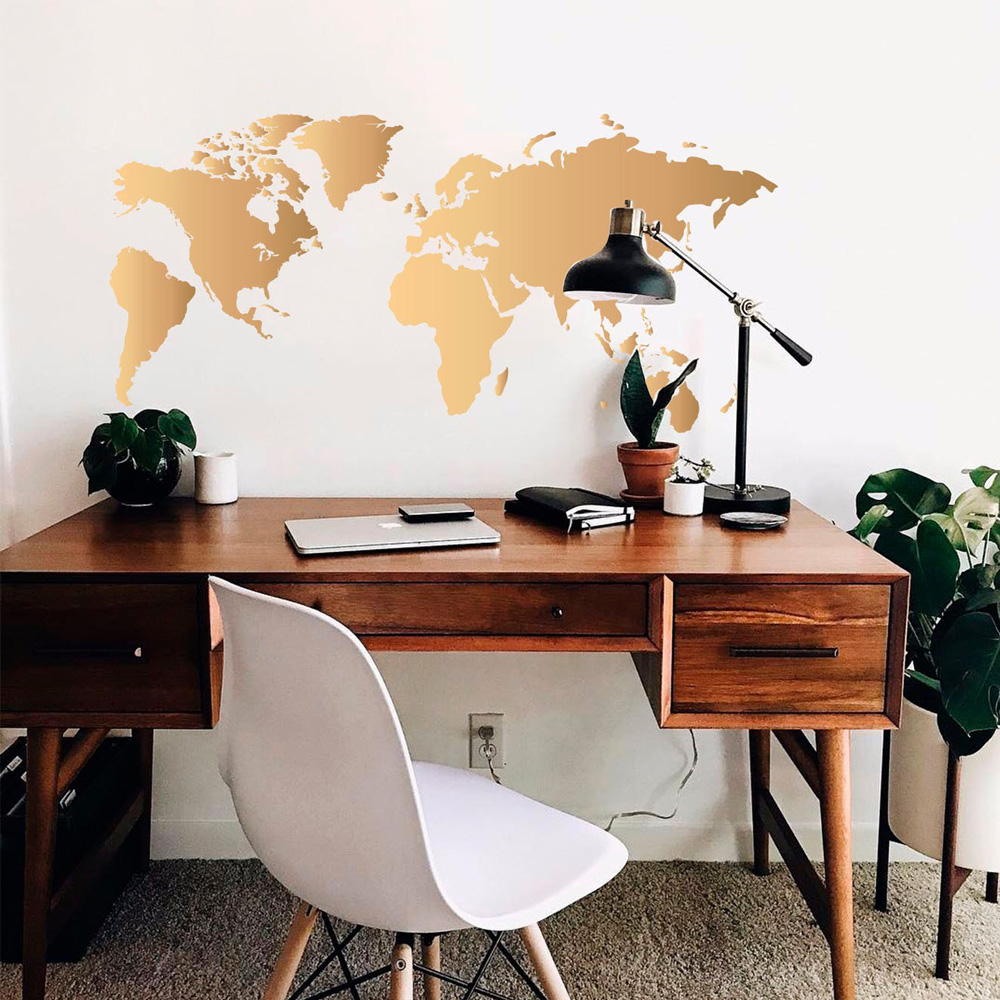 2021 Mới Bản Đồ Thế Giới Decal - đánh giá và giá Office Furniture World