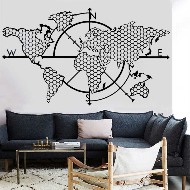 Honeycomb Geometric World Map  - đánh giá và giá Office Furniture World
