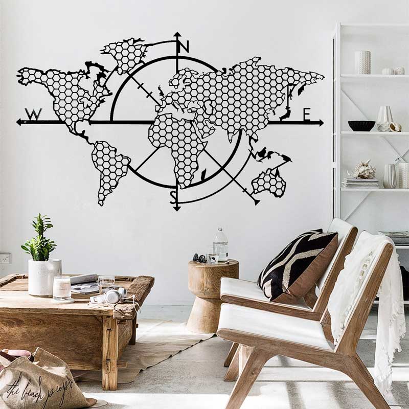 Honeycomb Geometric World Map  - đánh giá và giá Office Furniture World