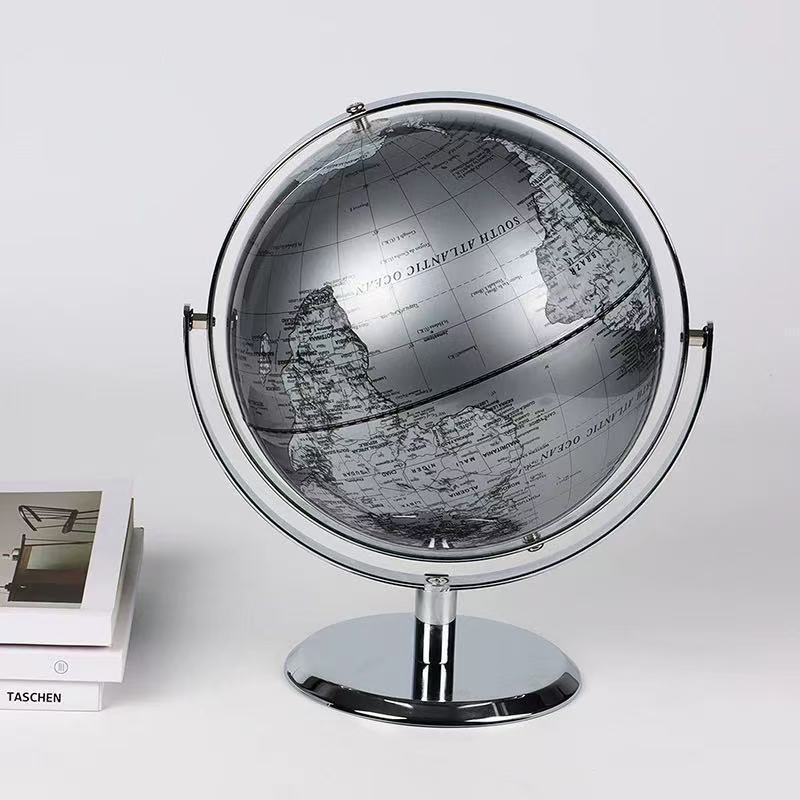 25cm Luxury Silver World Globe - đánh giá và giá Office Furniture World