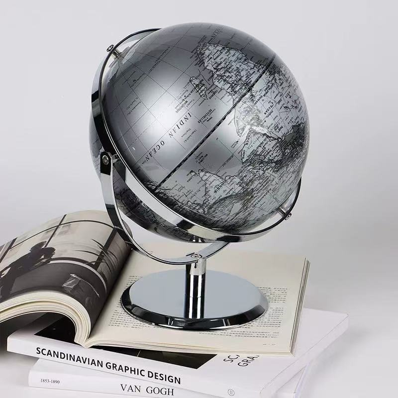 25cm Luxury Silver World Globe - đánh giá và giá Office Furniture World