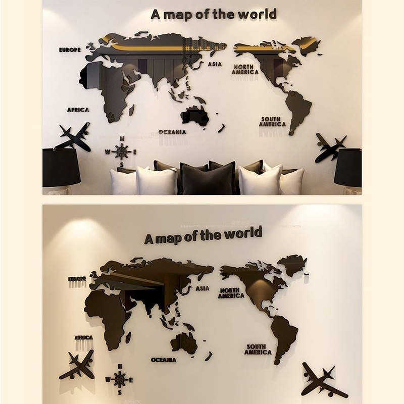 Nordic World Map Acrylic 3D Wa - đánh giá và giá Office Furniture World