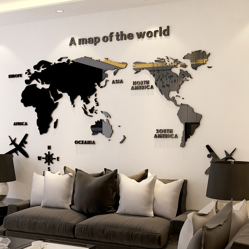 Nordic World Map Acrylic 3D Wa - đánh giá và giá Office Furniture World